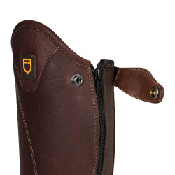 Mini-chaps unisex en cuir souple avec fermeture éclair latérale Magellano Equestro Marron