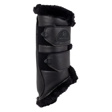 Guêtres avant en cuir écologique avec fourrure synthétique et double velcro Acavallo Guêtres avant en cuir écologique avec fourrure synthétique et double velcro Acavallo