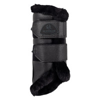 Guêtres avant en cuir écologique avec fourrure synthétique et double velcro Acavallo Blanc Guêtres avant en cuir écologique avec fourrure synthétique et double velcro Acavallo Blanc