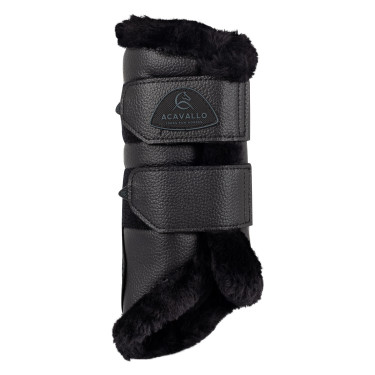 Guêtres avant en cuir écologique avec fourrure synthétique et double velcro Acavallo Guêtres avant en cuir écologique avec fourrure synthétique et double velcro Acavallo