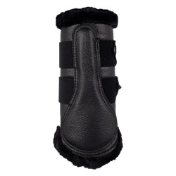 Guêtres avant en cuir écologique avec fourrure synthétique et double velcro Acavallo Noir Guêtres avant en cuir écologique avec fourrure synthétique et double velcro Acavallo Noir