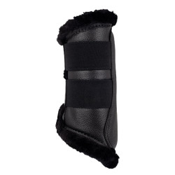 Guêtres avant en cuir écologique avec fourrure synthétique et double velcro Acavallo Noir Guêtres avant en cuir écologique avec fourrure synthétique et double velcro Acavallo Noir