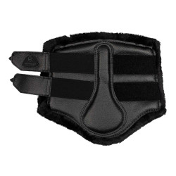 Guêtres avant en cuir écologique avec fourrure synthétique et double velcro Acavallo Noir Guêtres avant en cuir écologique avec fourrure synthétique et double velcro Acavallo Noir