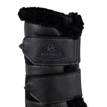Guêtres avant en cuir écologique avec fourrure synthétique et double velcro Acavallo Guêtres avant en cuir écologique avec fourrure synthétique et double velcro Acavallo