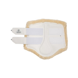 Guêtres avant en cuir écologique avec fourrure synthétique et double velcro Acavallo Blanc Guêtres avant en cuir écologique avec fourrure synthétique et double velcro Acavallo Blanc