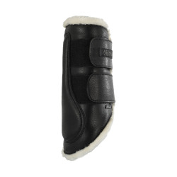 Guêtres avant en cuir écologique avec double fermeture velcro Acavallo Noir Guêtres avant en cuir écologique avec double fermeture velcro Acavallo Noir