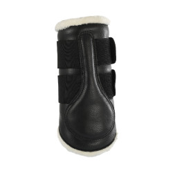 Guêtres avant en cuir écologique avec double fermeture velcro Acavallo Noir Guêtres avant en cuir écologique avec double fermeture velcro Acavallo Noir