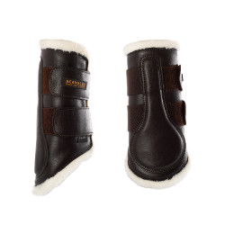 Guêtres avant en cuir écologique avec double fermeture velcro Acavallo