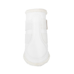 Guêtres avant en cuir écologique avec double fermeture velcro Acavallo Blanc