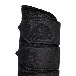 Guêtres arrière en néoprène perforé avec triple velcro Acavallo Noir