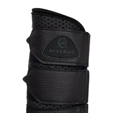 Guêtres arrière en néoprène perforé avec triple velcro Acavallo Noir