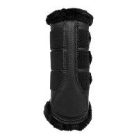 Guêtres arrière en cuir synthétique avec triple velcro Acavallo Noir Guêtres arrière en cuir synthétique avec triple velcro Acavallo Noir