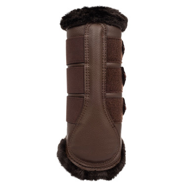 Guêtres arrière en cuir synthétique avec triple velcro Acavallo Marron foncé