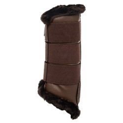 Guêtres arrière en cuir synthétique avec triple velcro Acavallo Marron foncé