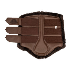 Guêtres arrière en cuir synthétique avec triple velcro Acavallo Marron foncé