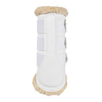 Guêtres arrière en cuir synthétique avec triple velcro Acavallo Blanc