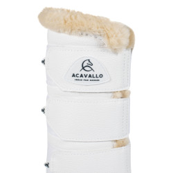 Guêtres arrière en cuir synthétique avec triple velcro Acavallo Blanc