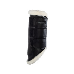 Guêtres arrière en cuir écologique avec triple fermeture velcro Acavallo Noir Guêtres arrière en cuir écologique avec triple fermeture velcro Acavallo Noir