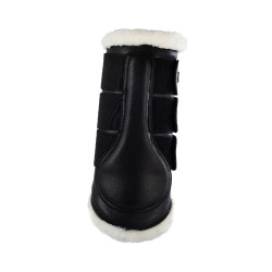 Guêtres arrière en cuir écologique avec triple fermeture velcro Acavallo Noir Guêtres arrière en cuir écologique avec triple fermeture velcro Acavallo Noir