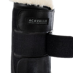 Guêtres arrière en cuir écologique avec triple fermeture velcro Acavallo Noir Guêtres arrière en cuir écologique avec triple fermeture velcro Acavallo Noir
