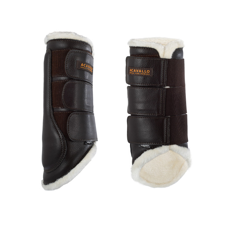 Guêtres arrière en cuir écologique avec triple fermeture velcro Acavallo Guêtres arrière en cuir écologique avec triple fermeture velcro Acavallo