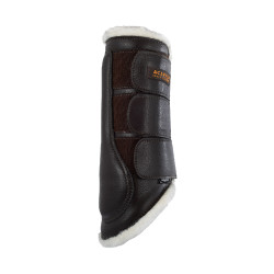 Guêtres arrière en cuir écologique avec triple fermeture velcro Acavallo Marron Guêtres arrière en cuir écologique avec triple fermeture velcro Acavallo Marron