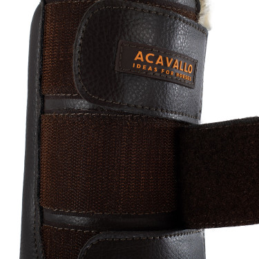 Guêtres arrière en cuir écologique avec triple fermeture velcro Acavallo Marron Guêtres arrière en cuir écologique avec triple fermeture velcro Acavallo Marron
