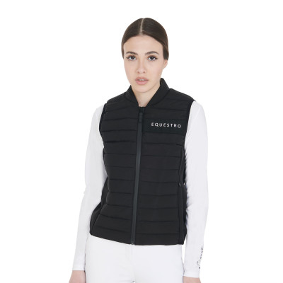 Gilet en tissu technique coupe-vent femme Equestro Noir