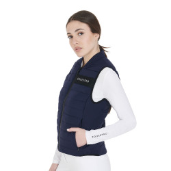 Gilet en tissu technique coupe-vent femme Equestro Marine Bleu marine