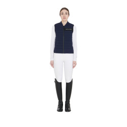 Gilet en tissu technique coupe-vent femme Equestro Marine Bleu marine