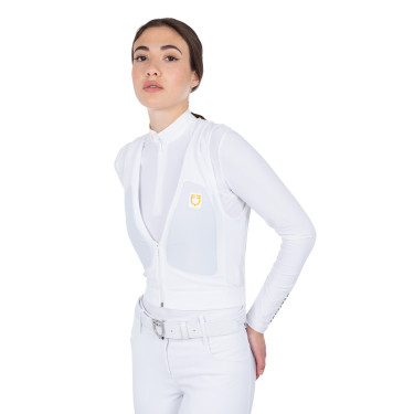 Gilet de protection niveau 2 avec poitrine rembourrée unisex Equestro Blanc Gilet de protection niveau 2 avec poitrine rembourrée unisex Equestro Blanc
