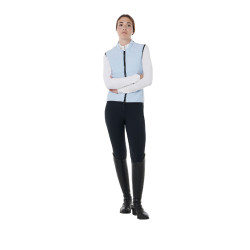 Gilet ajusté en tissu technique femme Equestro Bleu ciel Gilet ajusté en tissu technique femme Equestro Bleu ciel