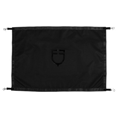 Porte de box avec logo en silicone Equestro Noir / noir