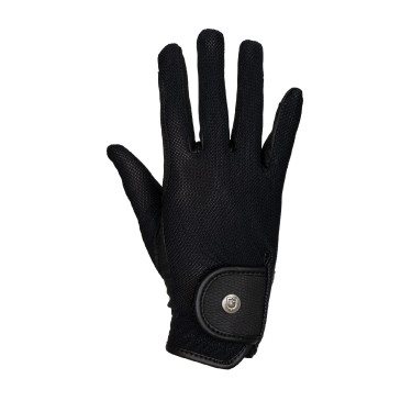 Gants unisex en tissu technique et maille Equestro Noir