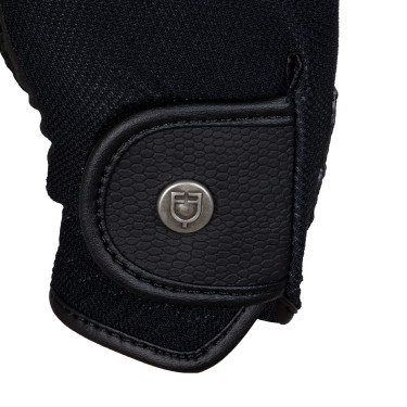 Gants unisex en tissu technique et maille Equestro Noir