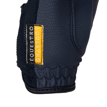 Gants unisex en tissu technique et maille Equestro Marine Bleu marine