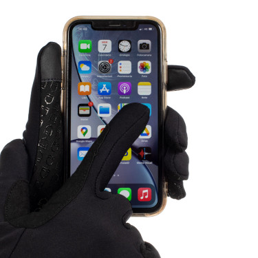 Gants unisex en polaire Bormio Equestro Noir