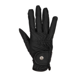 Gants unisex en cuir synthétique doux avec fermeture velcro Equestro Noir Gants unisex en cuir synthétique doux avec fermeture velcro Equestro Noir