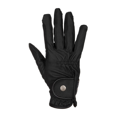 Gants unisex en cuir synthétique doux avec fermeture velcro Equestro Noir Gants unisex en cuir synthétique doux avec fermeture velcro Equestro Noir