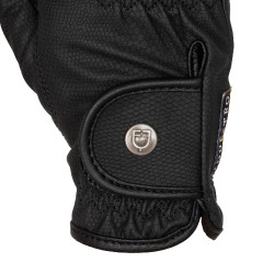 Gants unisex en cuir synthétique doux avec fermeture velcro Equestro Noir Gants unisex en cuir synthétique doux avec fermeture velcro Equestro Noir