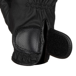 Gants unisex en cuir synthétique doux avec fermeture velcro Equestro Noir Gants unisex en cuir synthétique doux avec fermeture velcro Equestro Noir