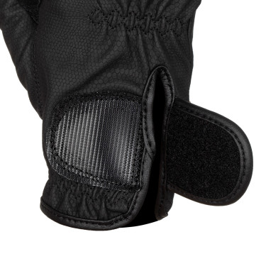 Gants unisex en cuir synthétique doux avec fermeture velcro Equestro Noir Gants unisex en cuir synthétique doux avec fermeture velcro Equestro Noir