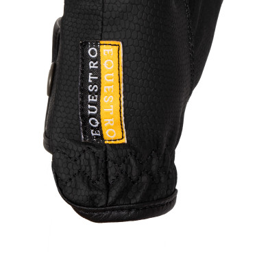 Gants unisex en cuir synthétique doux avec fermeture velcro Equestro Noir Gants unisex en cuir synthétique doux avec fermeture velcro Equestro Noir