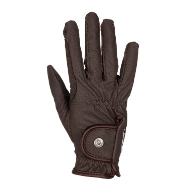 Gants unisex en cuir synthétique doux avec fermeture velcro Equestro Mocha Marron