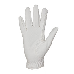 Gants unisex en cuir synthétique doux avec fermeture velcro Equestro Blanc Gants unisex en cuir synthétique doux avec fermeture velcro Equestro Blanc