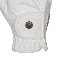 Gants unisex en cuir synthétique doux avec fermeture velcro Equestro Blanc Gants unisex en cuir synthétique doux avec fermeture velcro Equestro Blanc