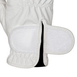 Gants unisex en cuir synthétique doux avec fermeture velcro Equestro Blanc Gants unisex en cuir synthétique doux avec fermeture velcro Equestro Blanc