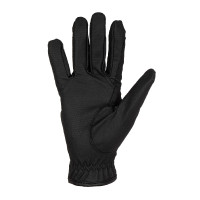 Gants femme en tissu technique doux avec logo en strass Equestro Noir