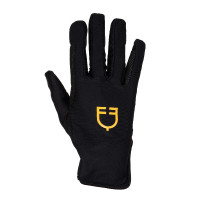 Gants femme en lycra spécial avec logo Equestro Noir Gants femme en lycra spécial avec logo Equestro Noir