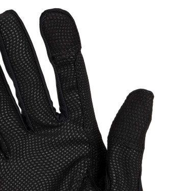 Gants femme en lycra spécial avec logo Equestro Noir